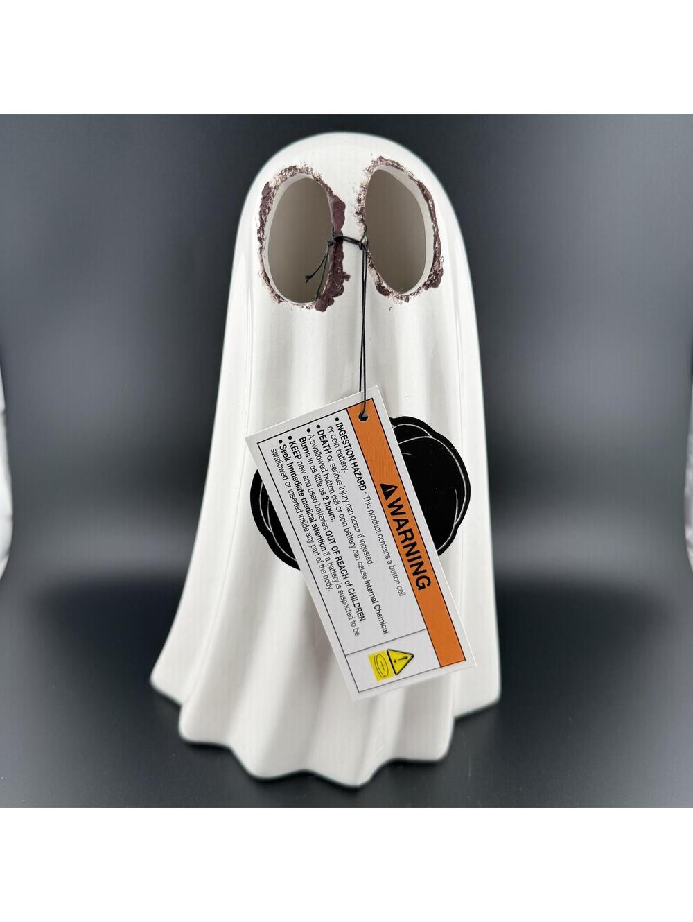 Martha Stewart Ceramic LED Light Up Ghost 9" Halloween NWT